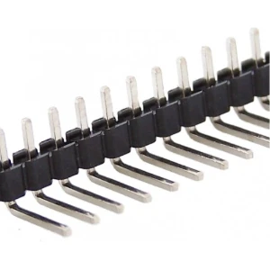 رأس دبوس ذكر 0.1 بوصة، 40 سن، DIP، زاوية قائمة، صف واحد / 40 PIN ANGLE MALE HEADER