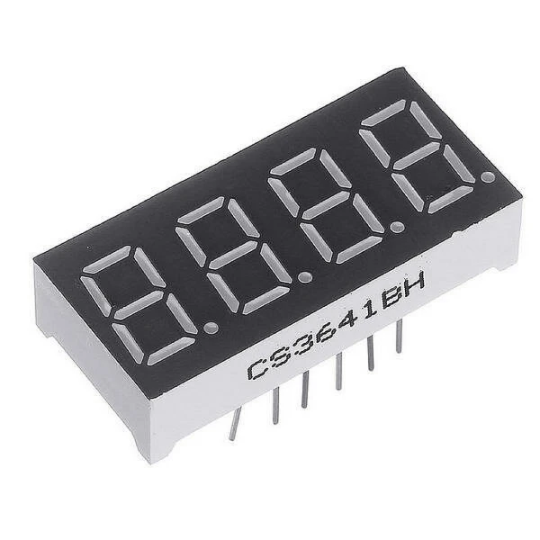 سيفن سيجمنت رباعي كومن كاثود / LED 7 SEGMENT 4 DIGIT DISPLAY 0.56-INCH COMMON CATHODE